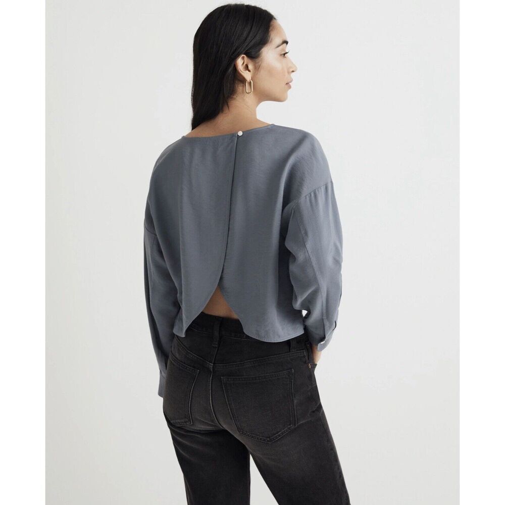 Madewell Relaxed Tulip-Back Top Sun faded Indigo Size M